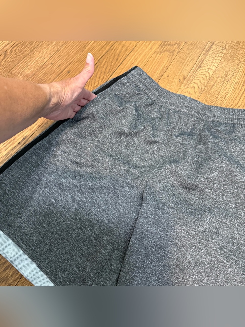 Adidas Boys Gray Athletic Shorts with Black Stripe size 18/20 - Picture 6 of 8
